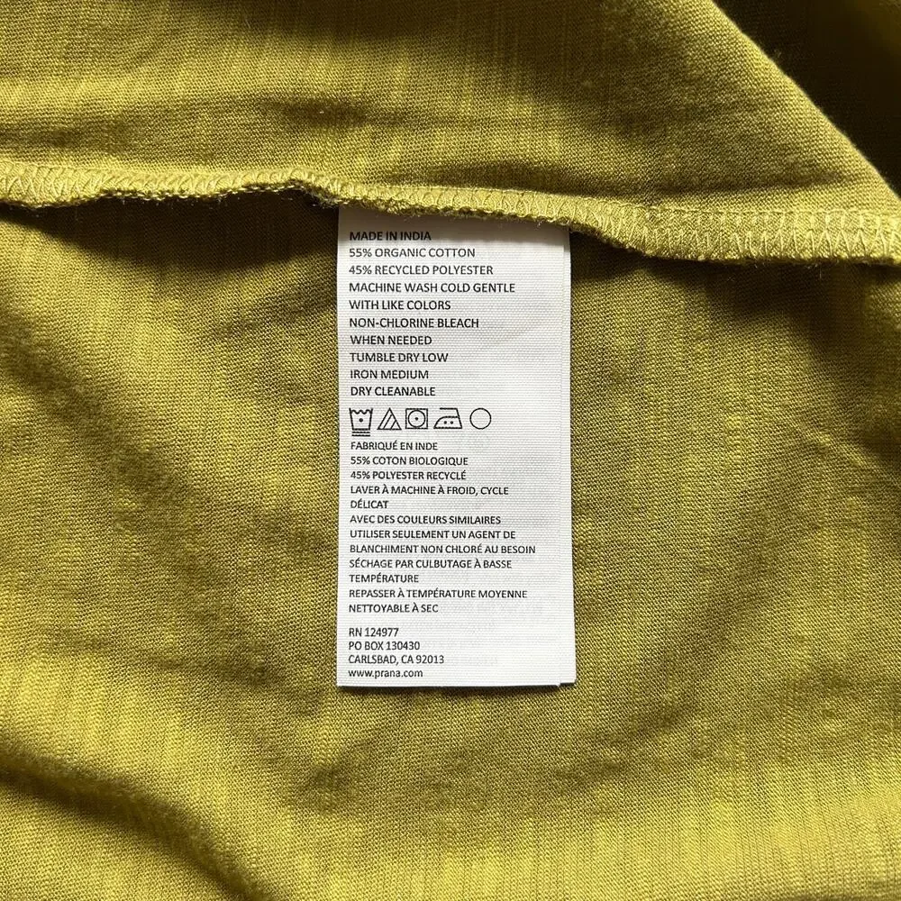 ✨ Prana Olive Green “Ocupas Popover” Boxy Pleated Short Sleeve T-Shirt Sz Medium - Picture 9 of 12